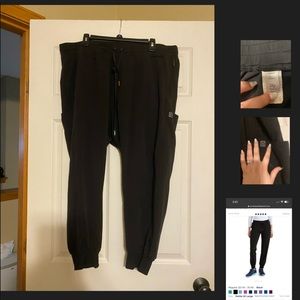 Black 2XL Petite Scrub Bottoms